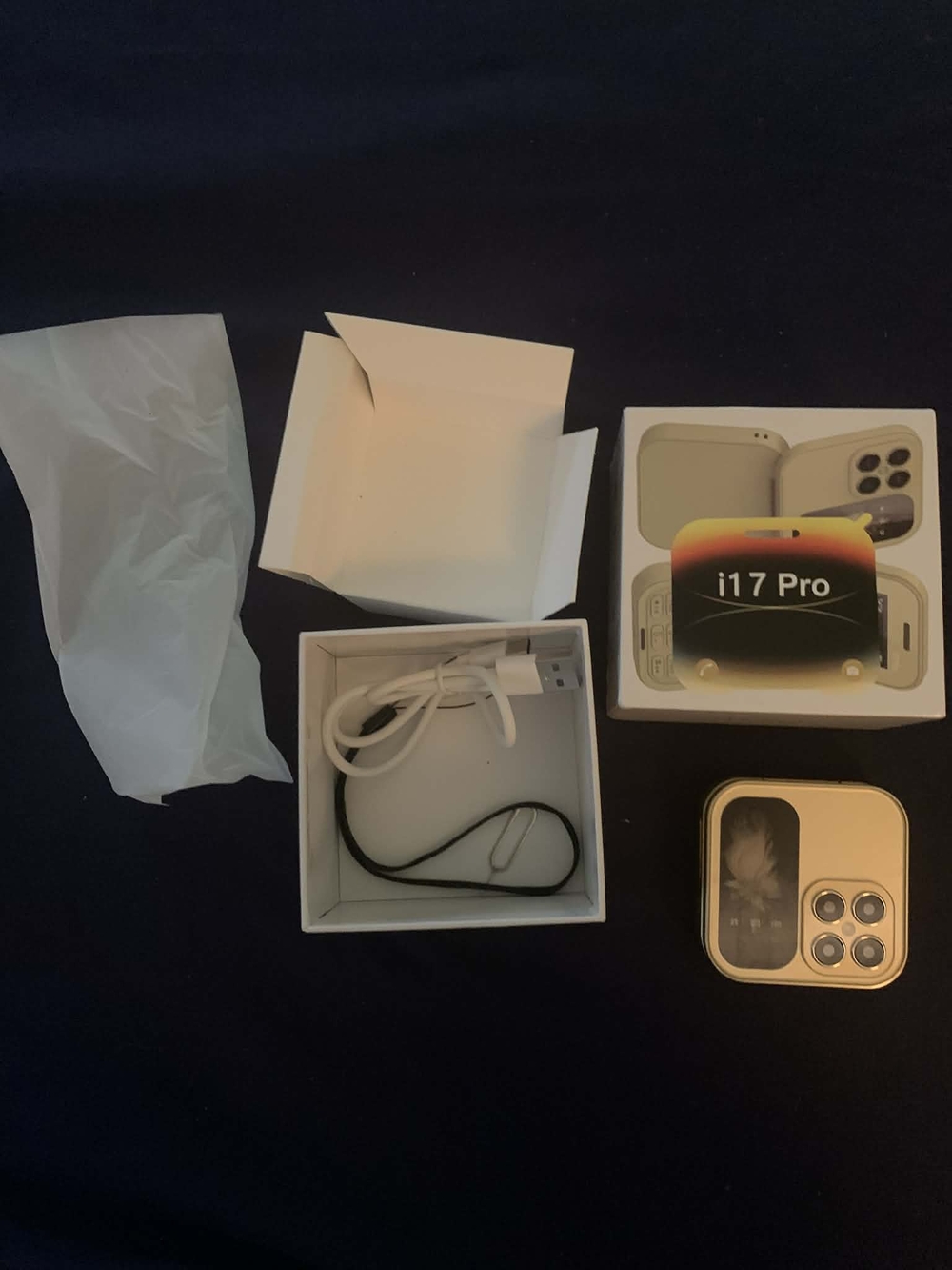 Apple i17 Pro Mini Smartphone in Gold